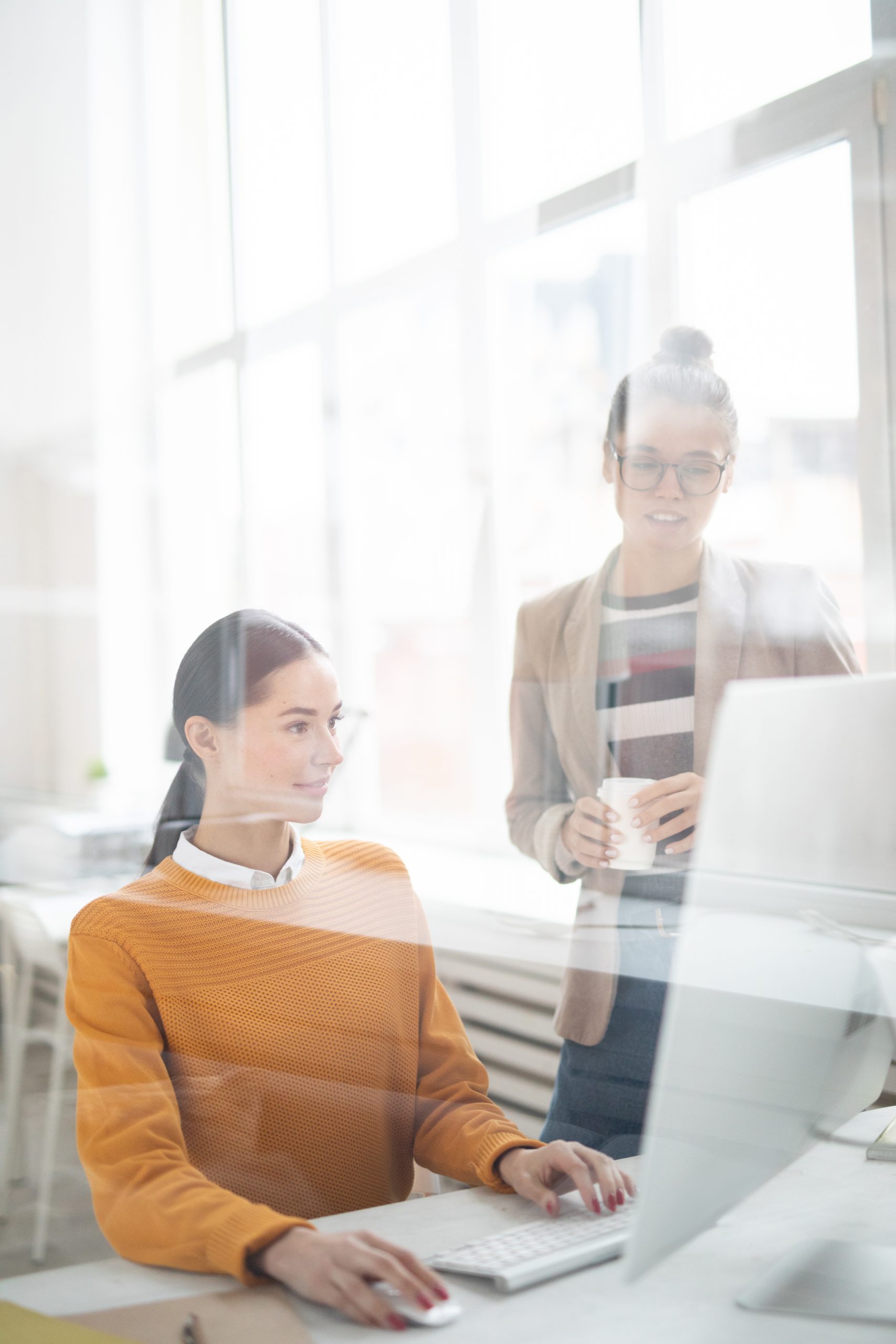 Girls by computer